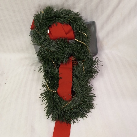 4 Vintage Christmas Swags Door Decor w/ Bells, Gifts, Ornaments & Pine Cones - Picture 3 of 4